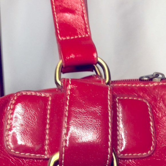 BO BO BAGS red patent genuine leather handbag. - Picture 5 of 16
